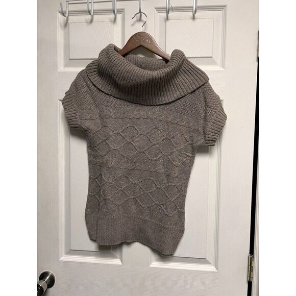 019-011 Cato Womens Medium M Short Sleeve Cowl Neck Knit Sweater Multi Colored - Picture 1 of 6
